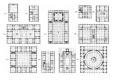 Figure 11. J.N.L. Durand, Recueil et Parallèle: L’Architecture, 1799-1801: Plate 15. 


Refer to list above for Italics